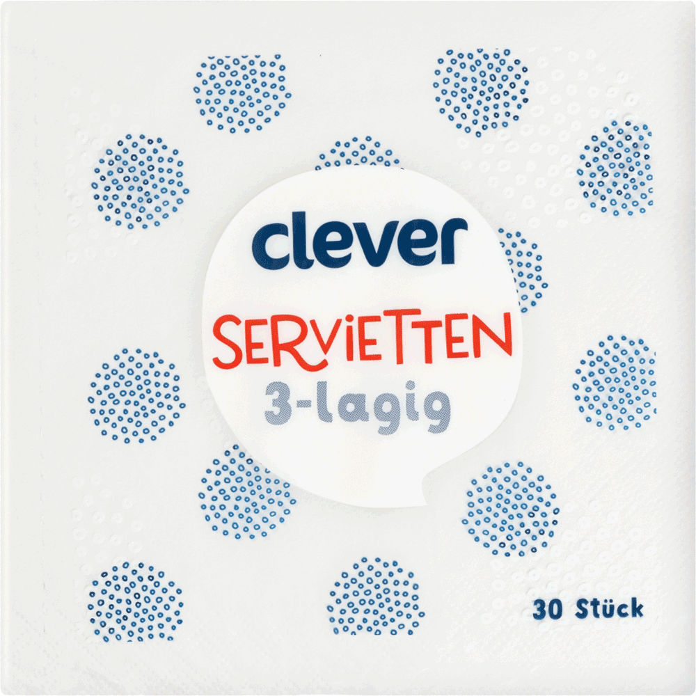Bild: clever Servietten Weiss 3-lagig