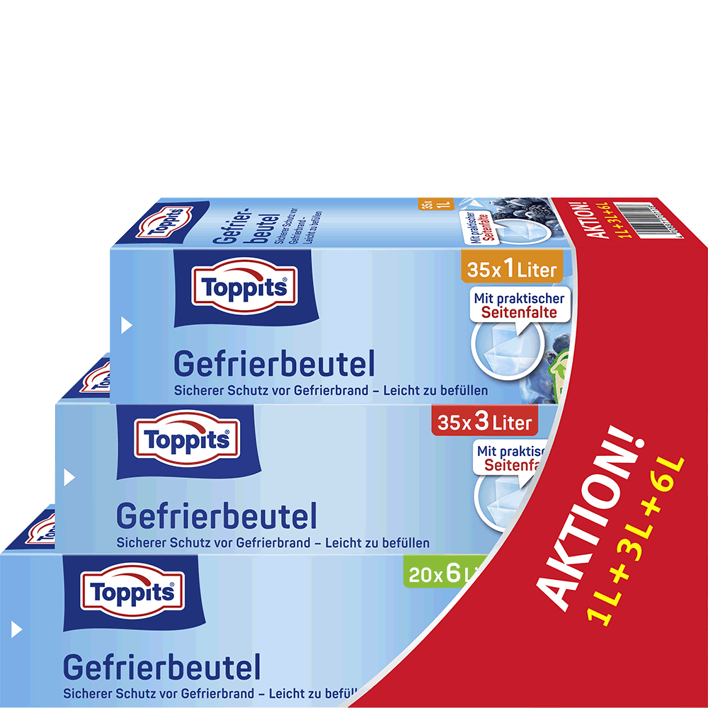 Bild: Toppits Gefrierbeutel Aktion 1L+3L+6L