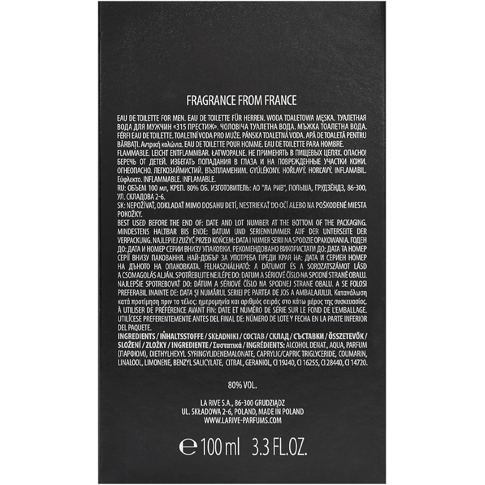 Bild: LA RIVE 315 Prestige Eau de Toilette