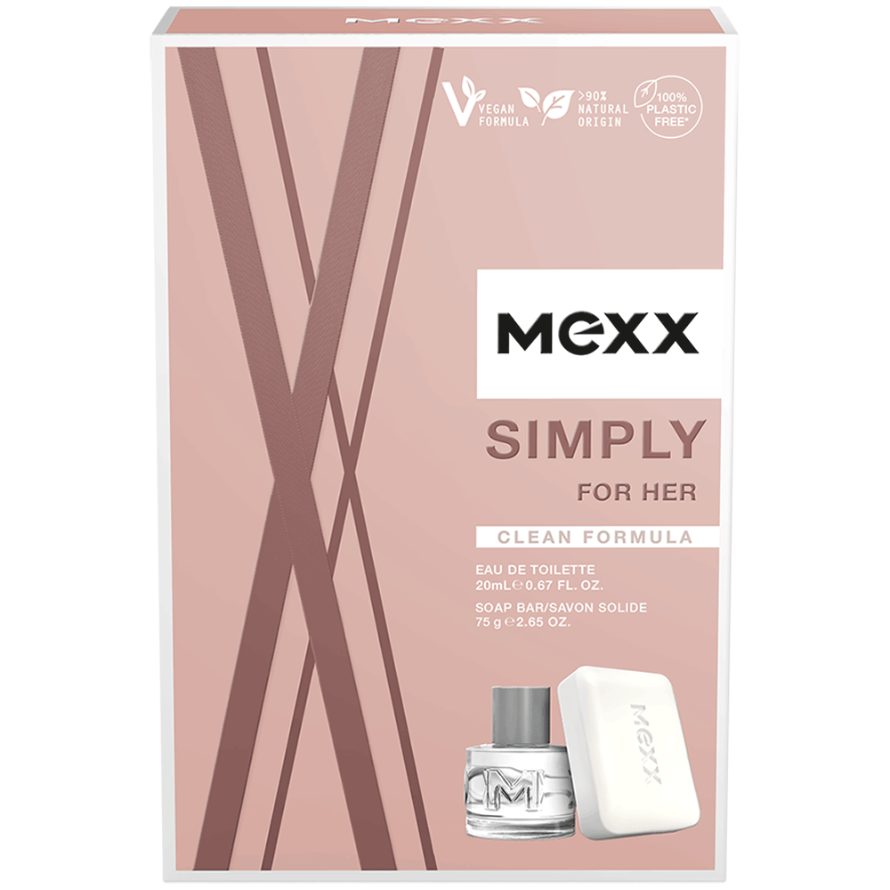 Bild: Mexx Simply For Her Geschenkset Eau de Toilette 20 ml + Feste Seife 75 g