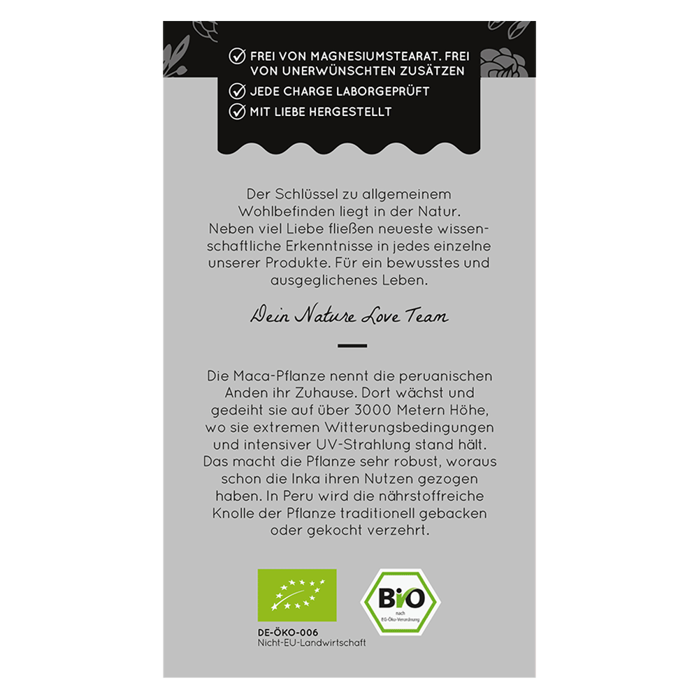 Bild: NATURE LOVE Bio Maca Schwarz