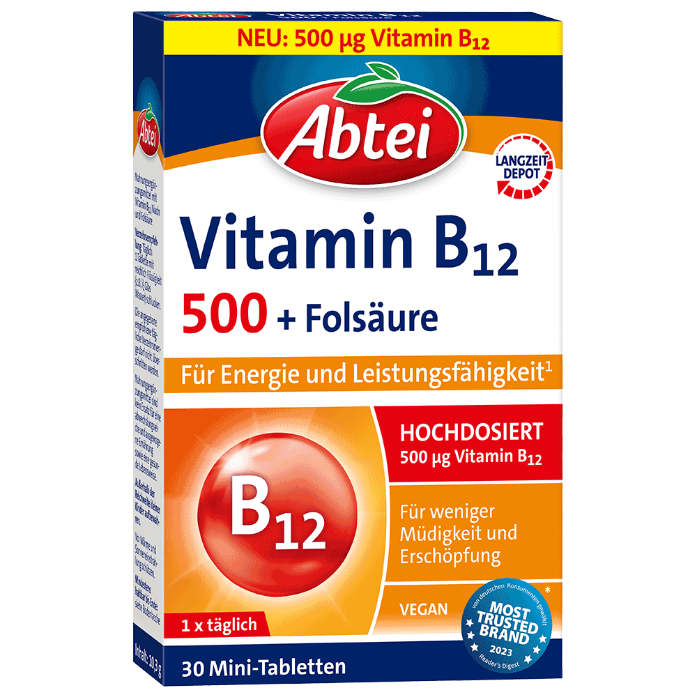 Bild: Abtei Vitamin B12 500 + Folsäure
