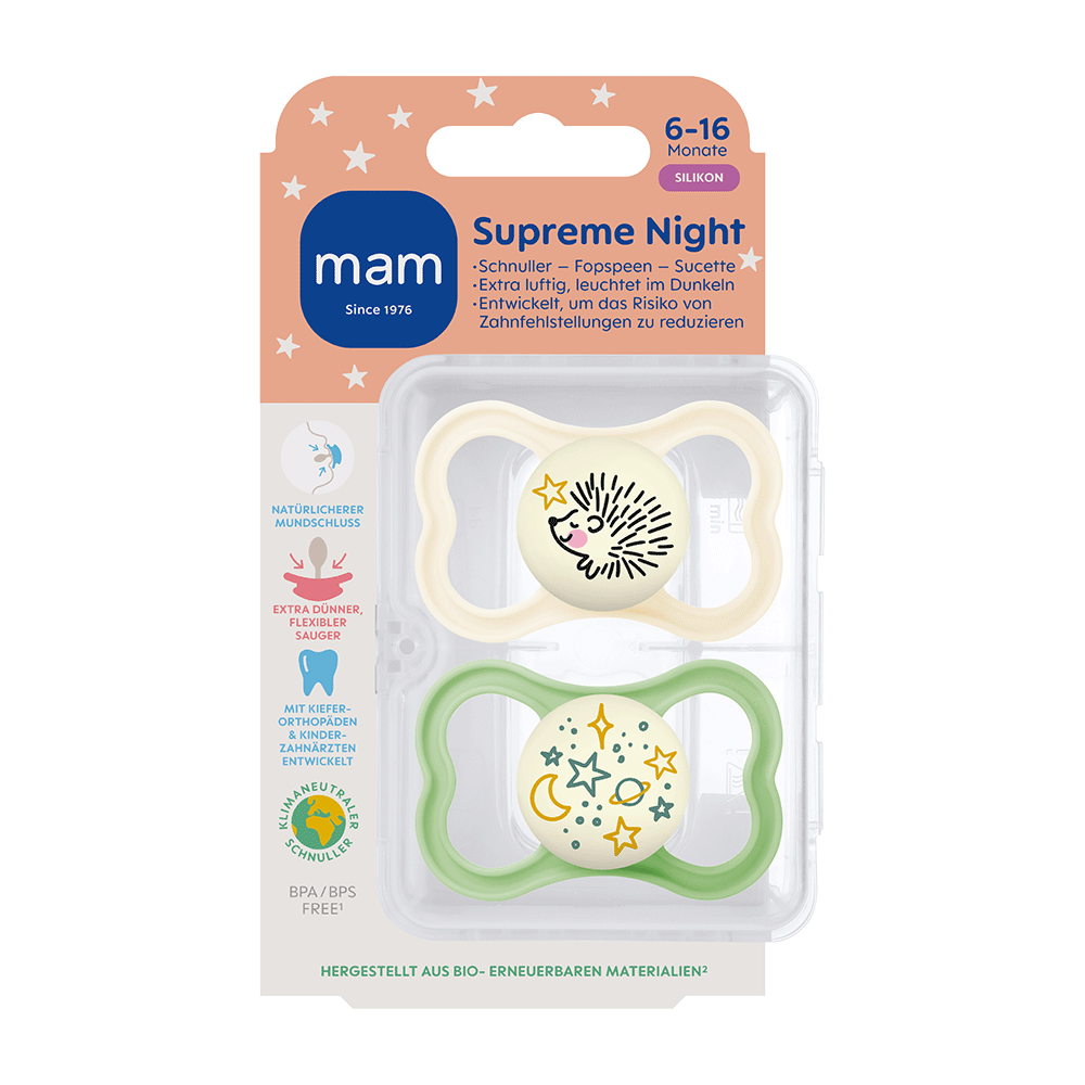 Bild: MAM Supreme Night Silikon Schnuller 6-16 Monate