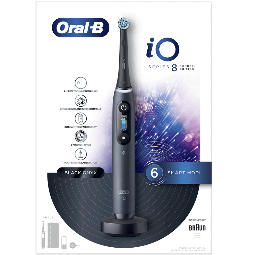 Bild: Oral-B iO 8 Special Edition Elektrische Zahnbürste, Black Onyx