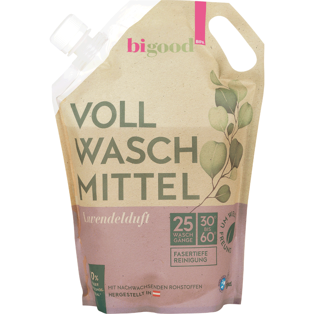 Bild: bi good Vollwaschmittel Lavendel Beutel