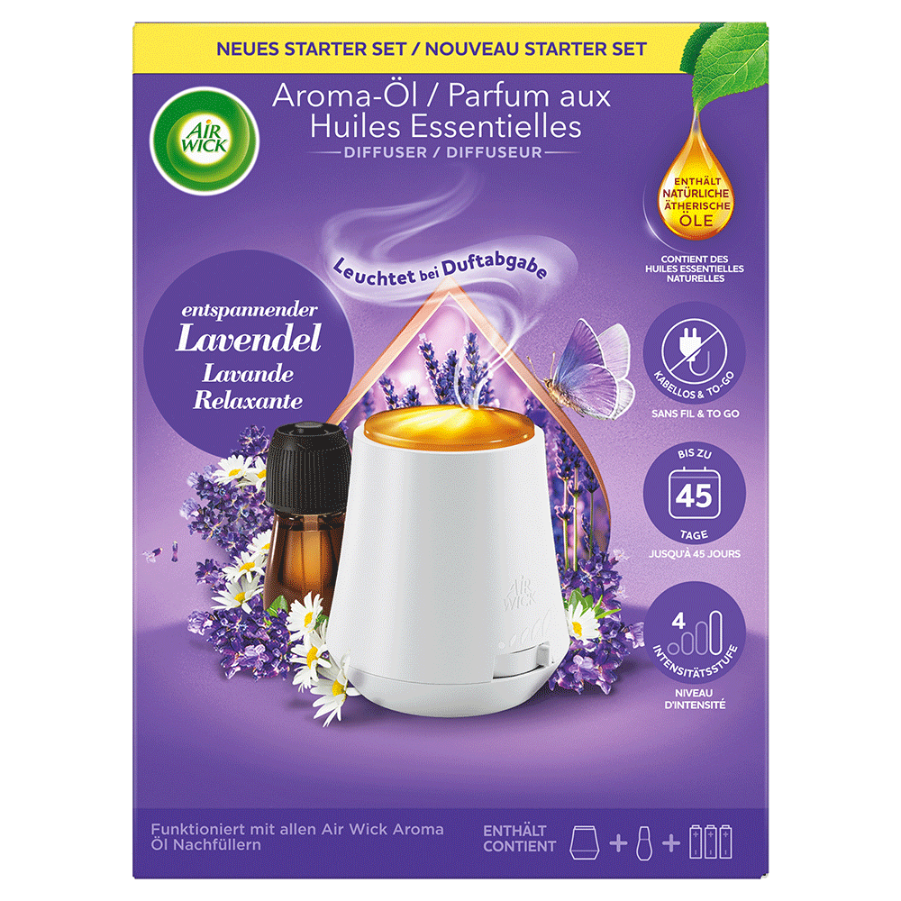 Bild: AIRWICK Aroma Öl Diffuser Starter Set Entspannender Lavendel