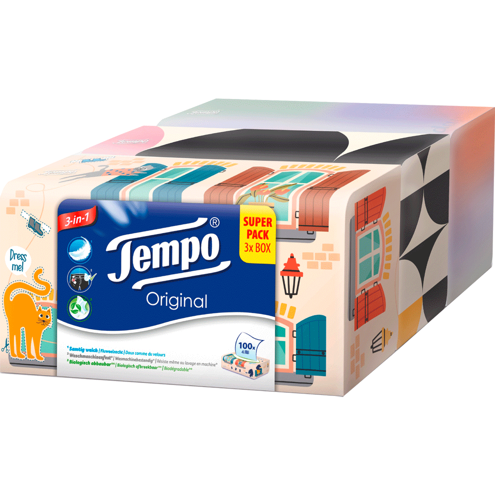 Bild: Tempo Original Taschentücher Trio Box