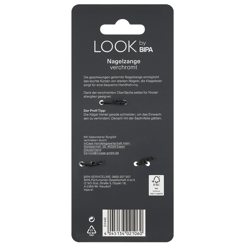 Bild: LOOK BY BIPA Nagelzange verchromt 