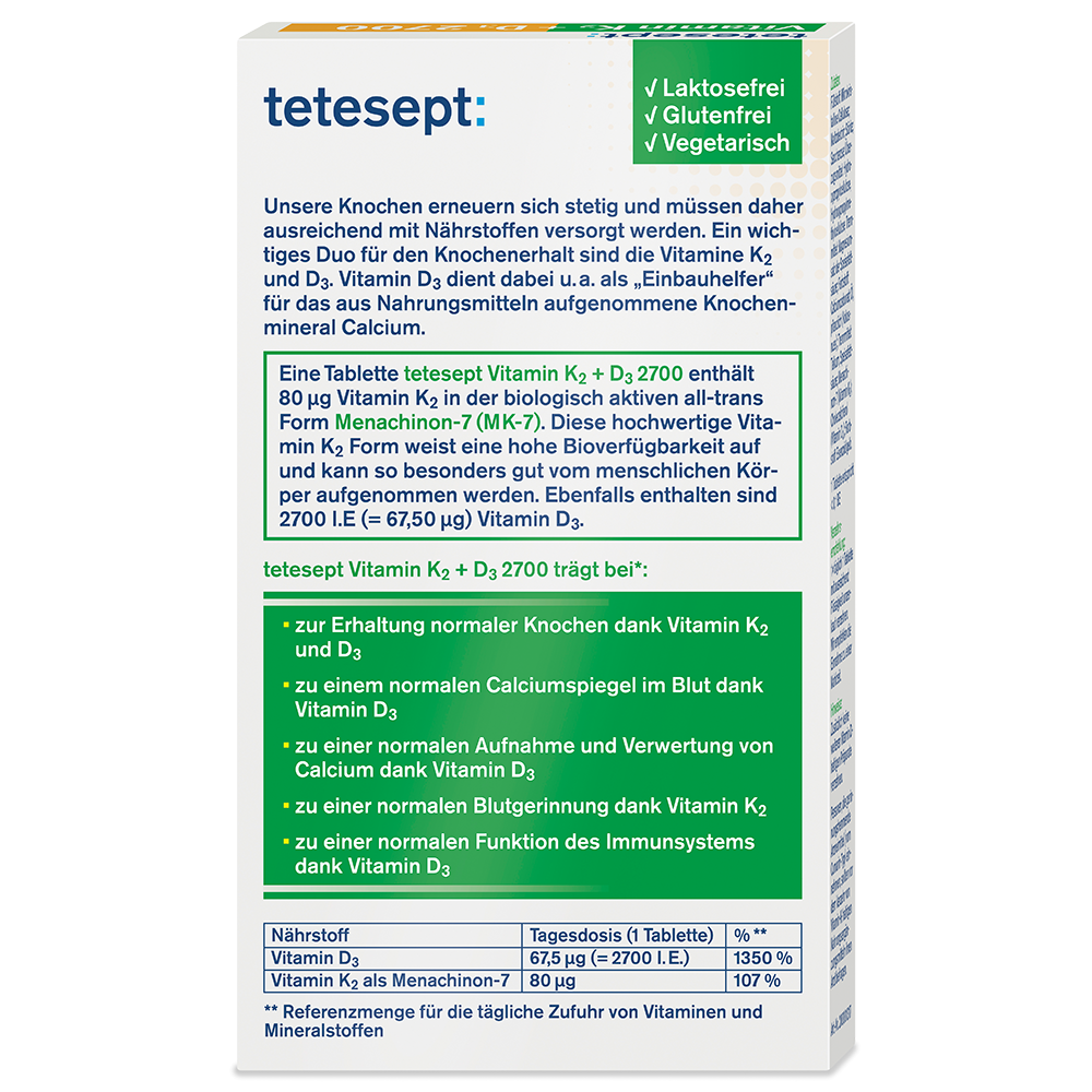 Bild: tetesept: Vitamin K2 + D3 2700