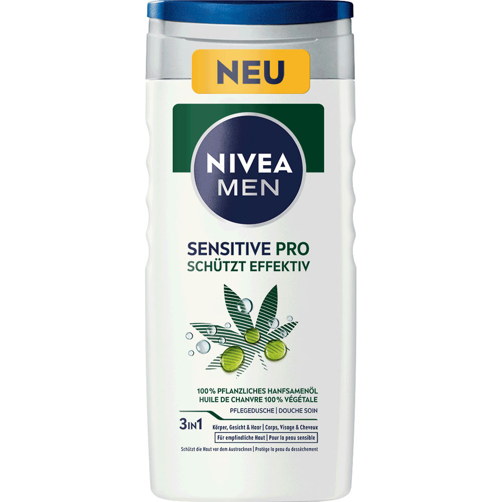 Bild: NIVEA MEN Duschgel Sensitive Pro Hanfsamenöl