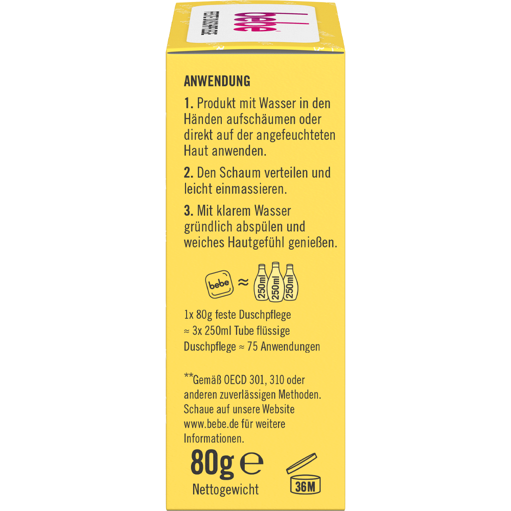 Bild: bebe Feste Duschpflege Belebend mit Verbena & Zitrone