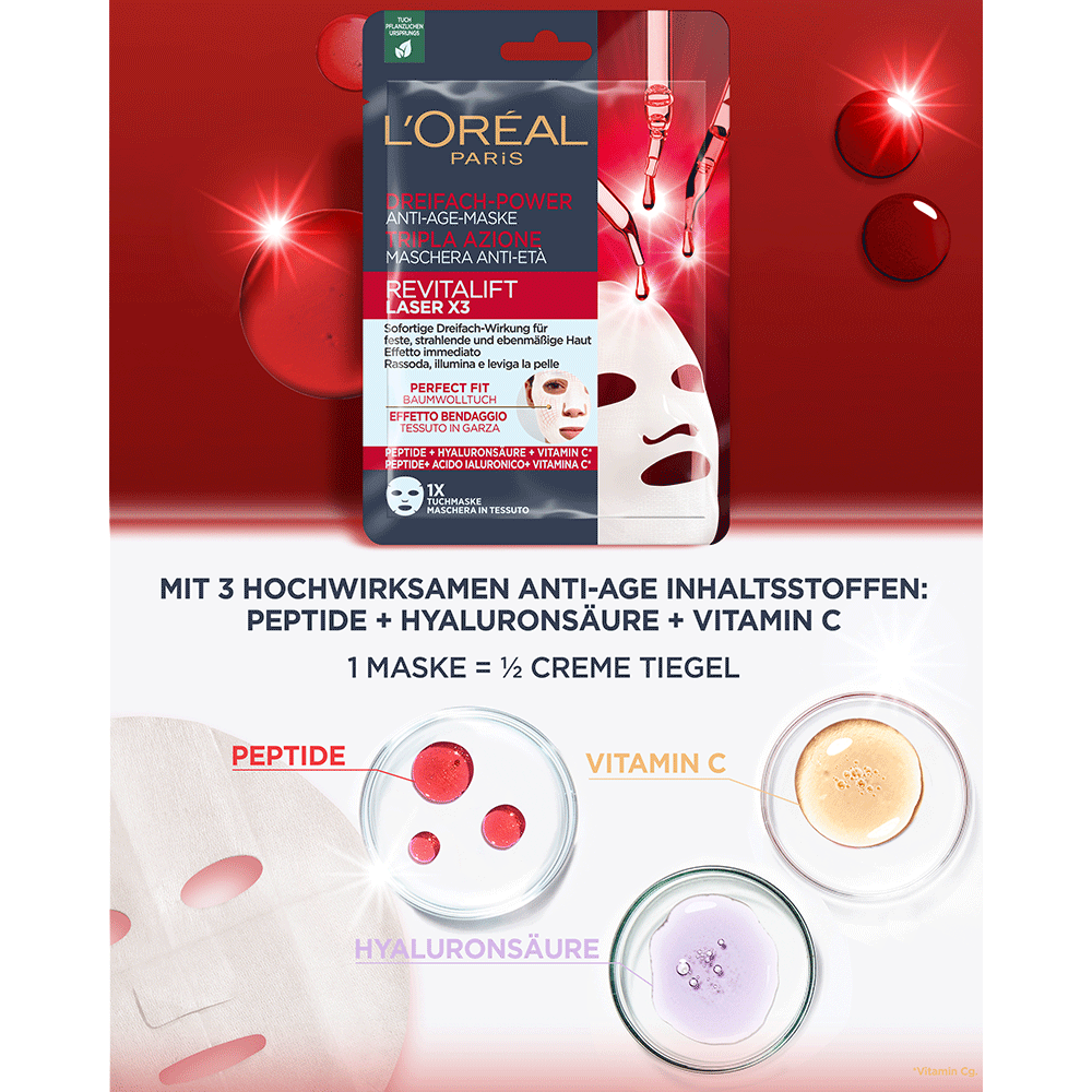 Bild: L'ORÉAL PARIS Revitalift Laser X3 Creme Tuchmaske