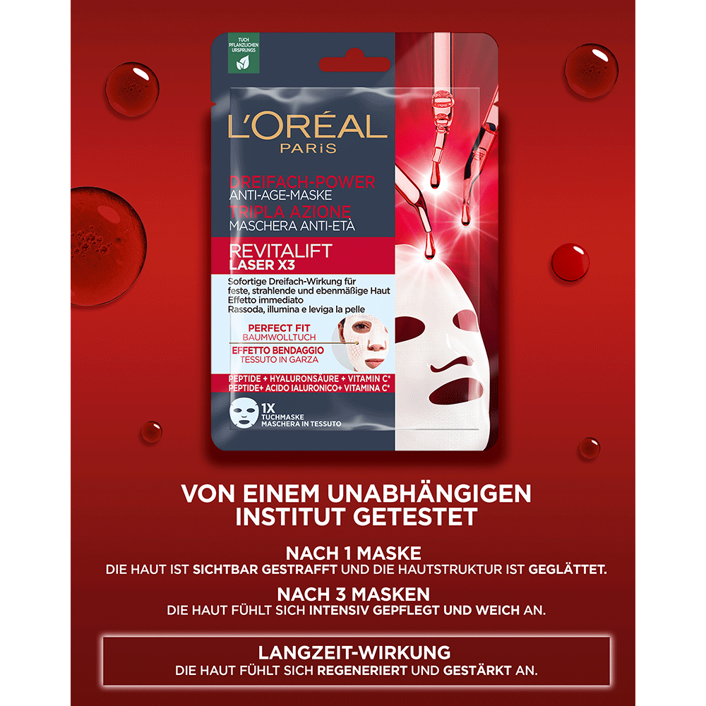 Bild: L'ORÉAL PARIS Revitalift Laser X3 Creme Tuchmaske