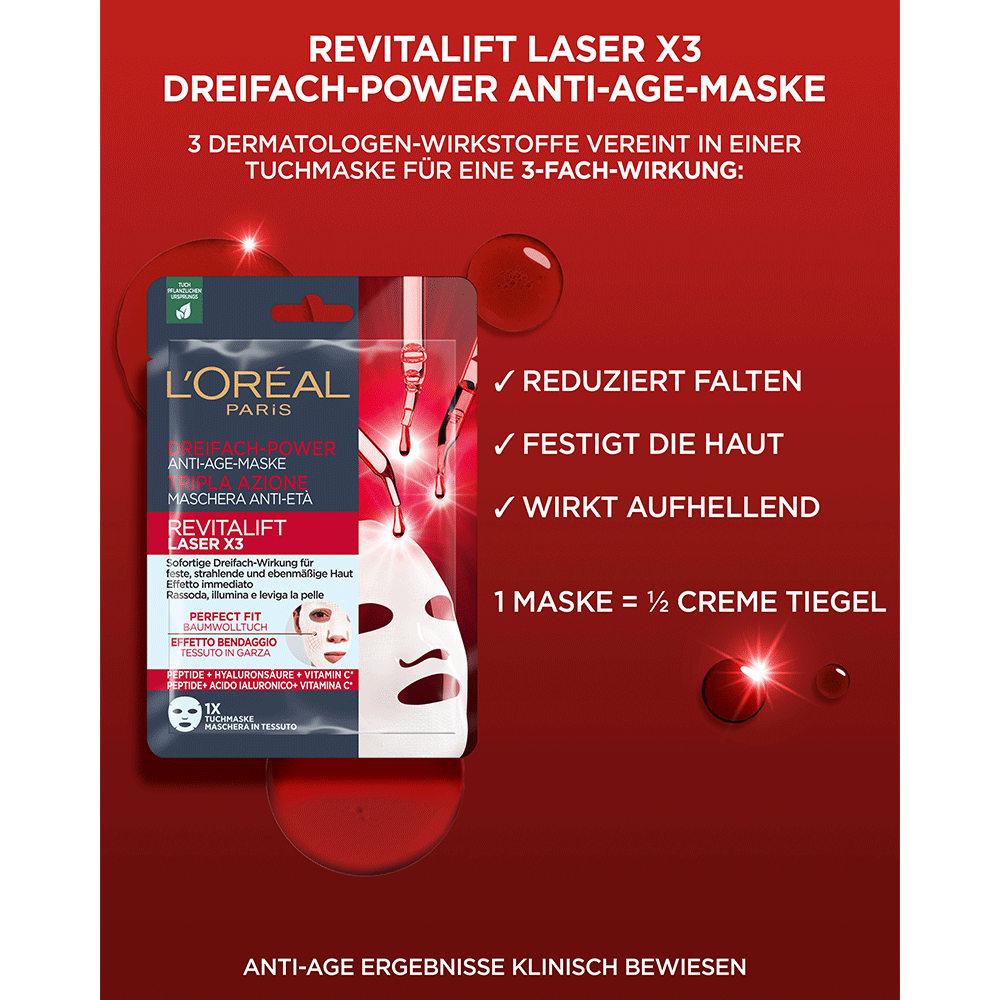 Bild: L'ORÉAL PARIS Revitalift Laser X3 Creme Tuchmaske
