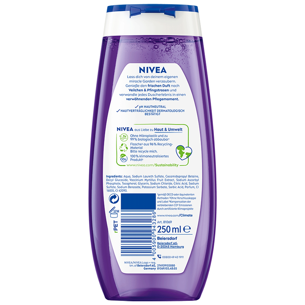 Bild: NIVEA Miracle Garden Duschgel Veilchen & Pfingstrose