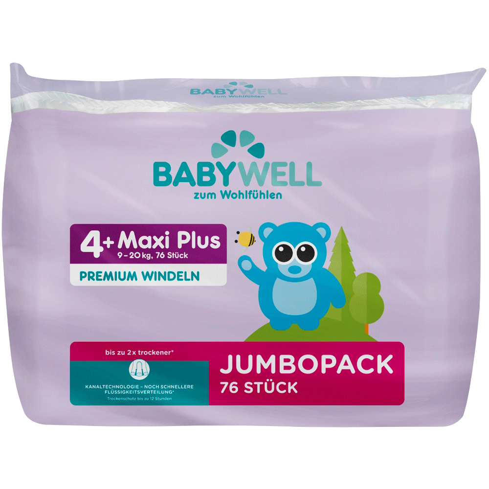 Bild: BABYWELL Jumbopack Maxi Plus Gr.4+ 9kg - 20kg 