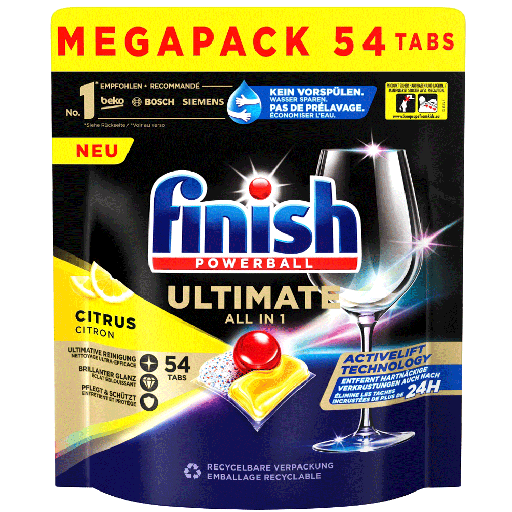 Bild: finish Ultimate All-in-1 Citrus Geschirrspültabs Megapack