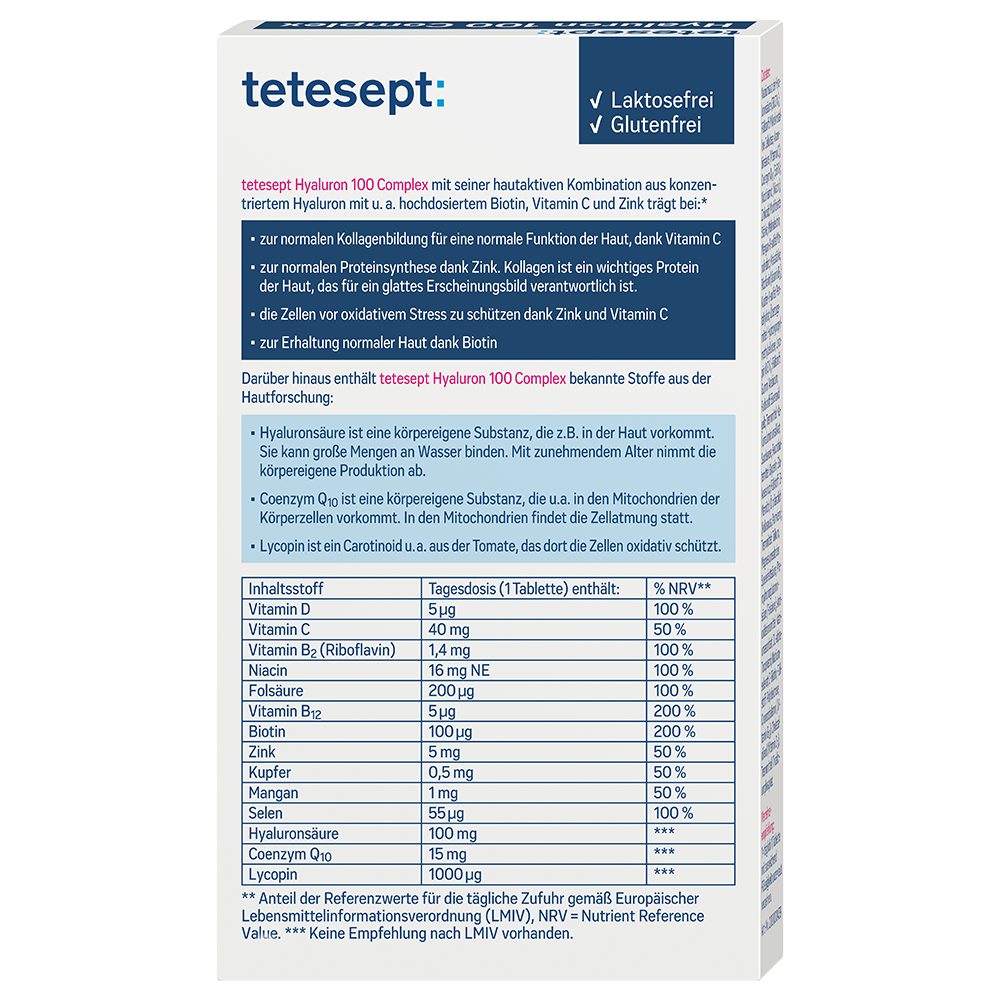 Bild: tetesept: Hyaluron 100 Complex