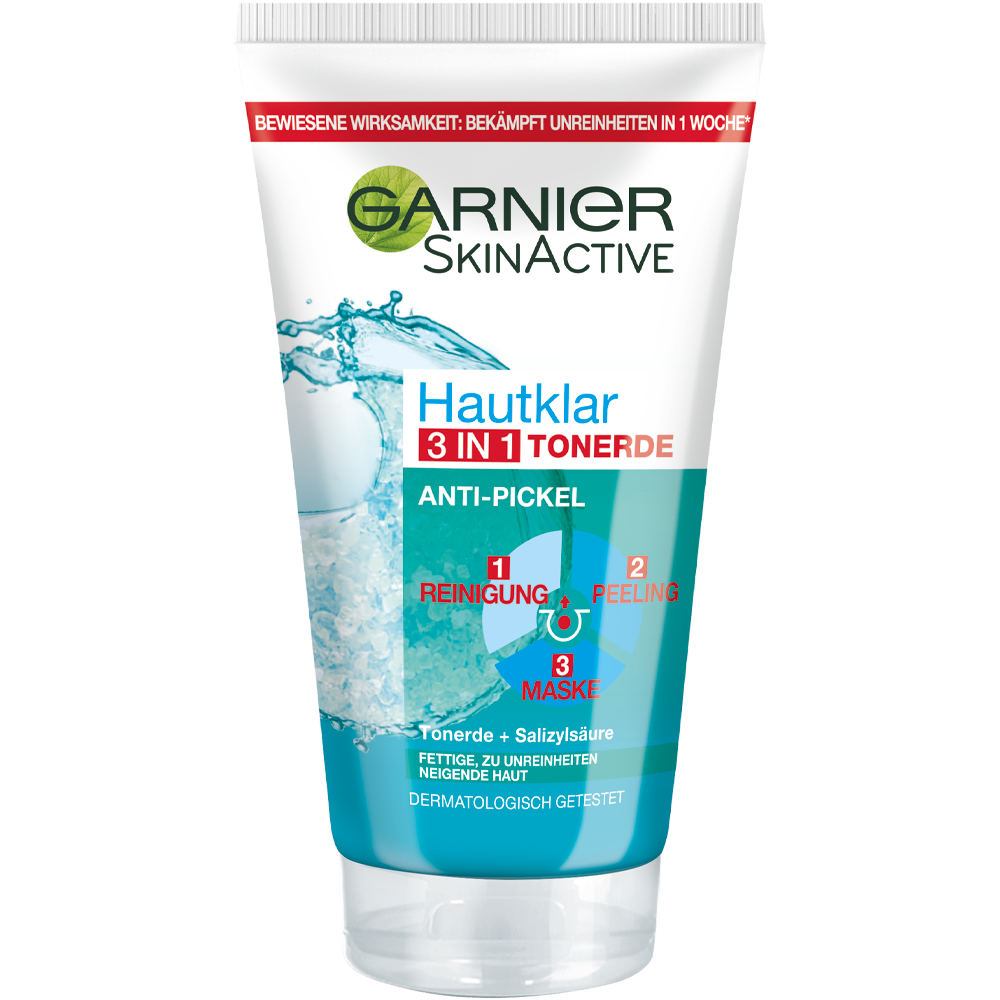 Bild: GARNIER SKIN ACTIVE Hautklar 3in1 Reinigung + Peeling + Maske 