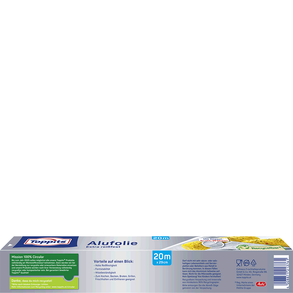 Bild: Toppits Alufolie Extra Reissfest 20M