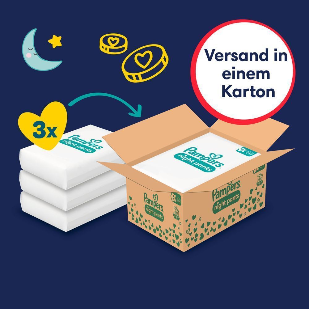 Bild: Pampers Night Pants Größe 6, 15kg+, Monatsbox