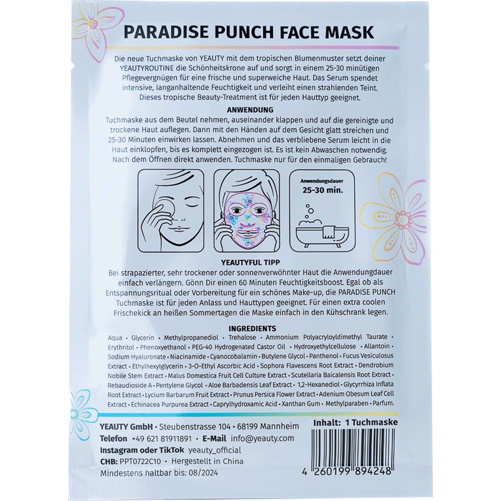 Bild: YEAUTY Tuchmaske Paradise Punch