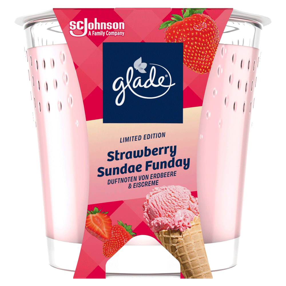 Bild: Glade Duftkerze Strawberry Sundae Funday Limited Edition