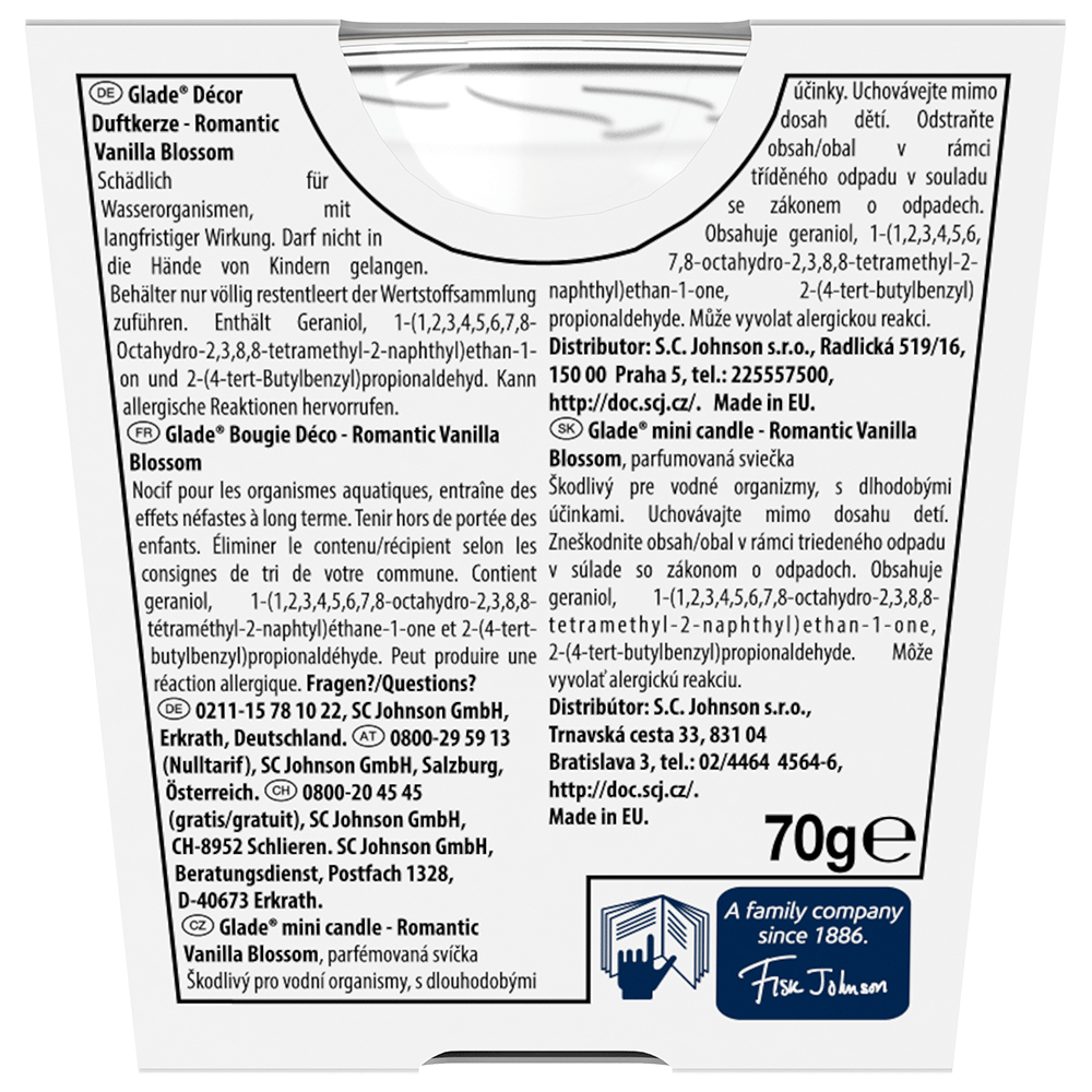 Bild: Glade Decor Duftkerze Romantic Vanilla Blossom