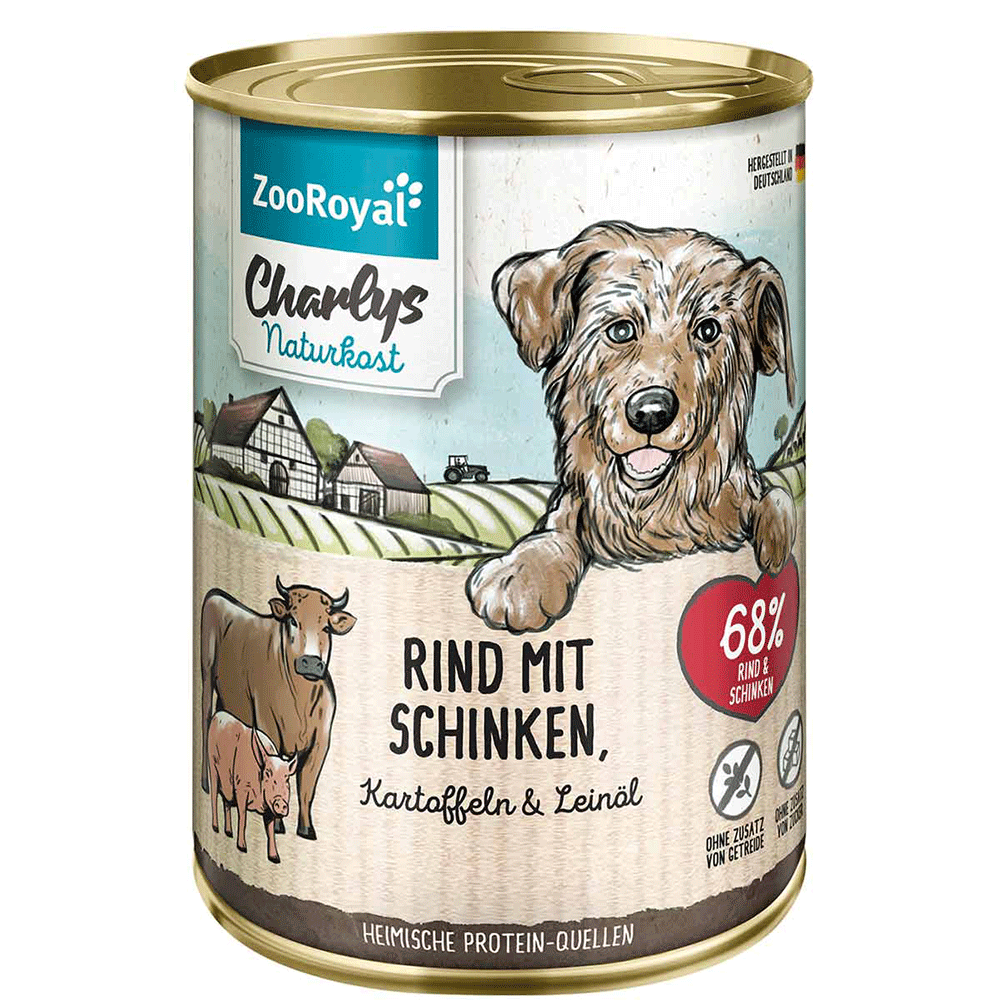 Bild: ZooRoyal Charlys Naturkost Rind & Schinken Hundefutter