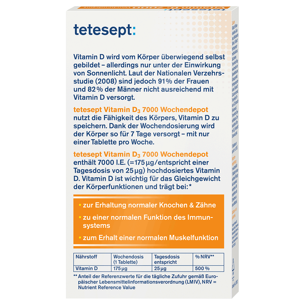 Bild: tetesept: Vitamin D3 7000 Wochendepot