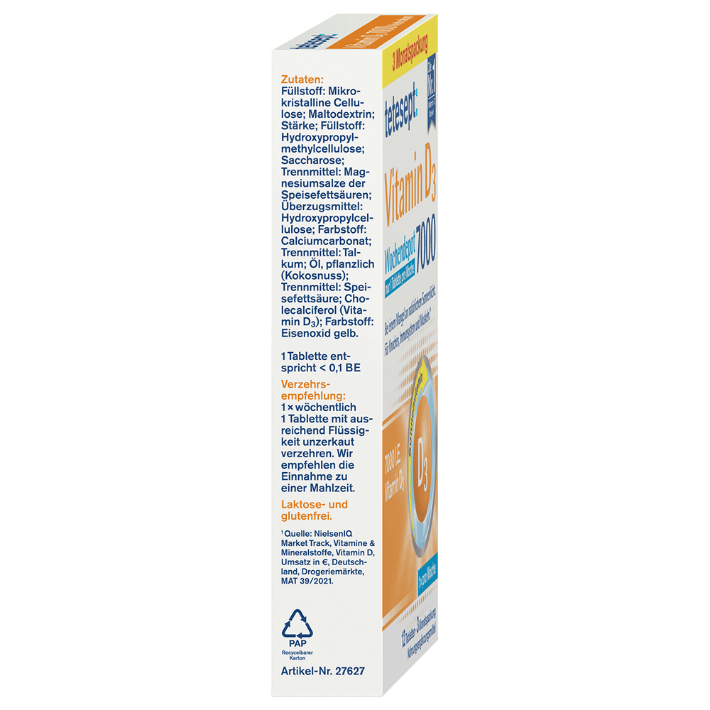 Bild: tetesept: Vitamin D3 7000 Wochendepot