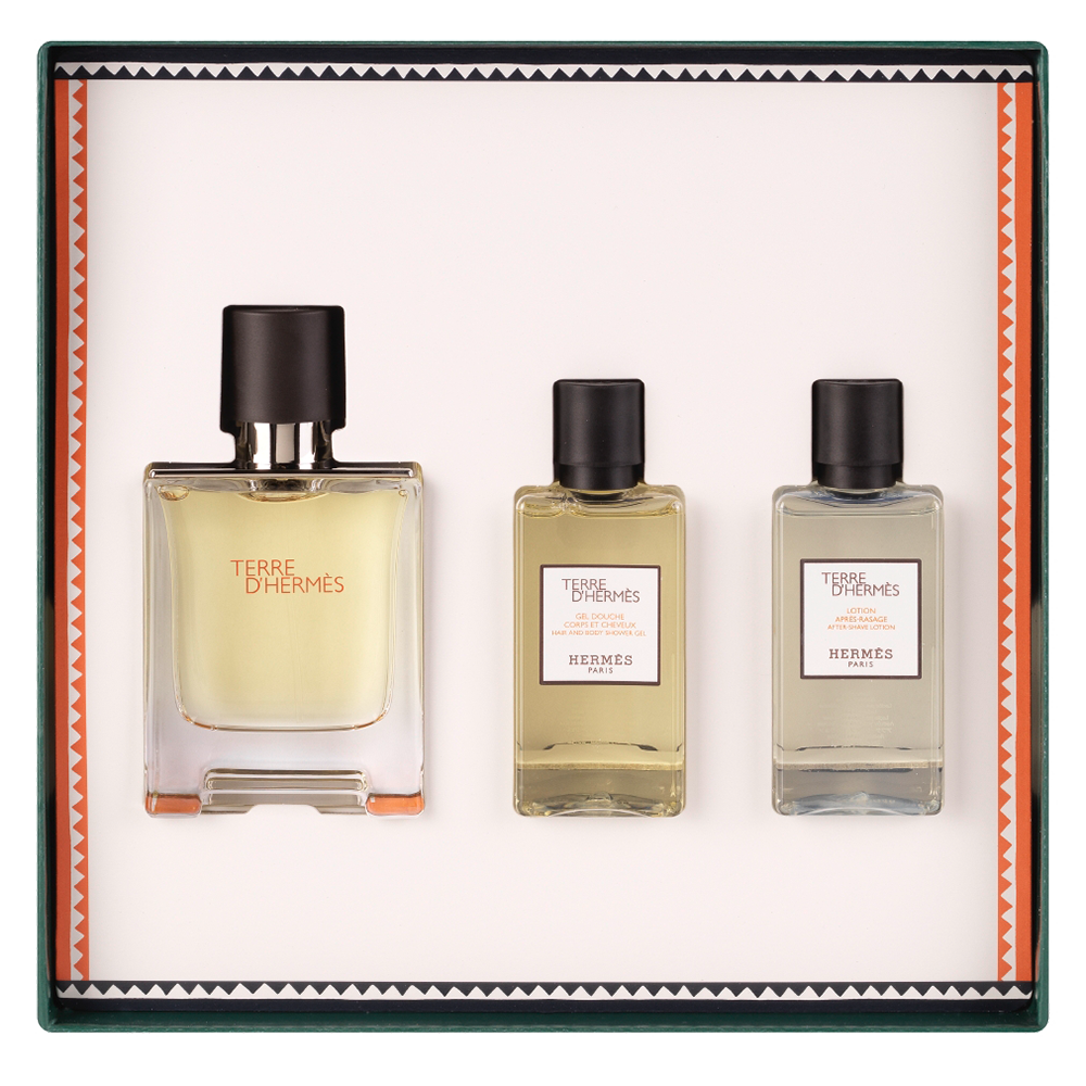 Bild: Hermès Terre D'Hermès Geschenkset Eau de Toilette 50 ml + After Shave Balsam 40 ml + Duschgel 40 ml