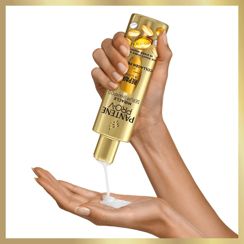 Bild: PANTENE PRO-V Pro-V x Moschino Miracle Serum Shampoo Repair & Care Mit Collagen-Peptiden