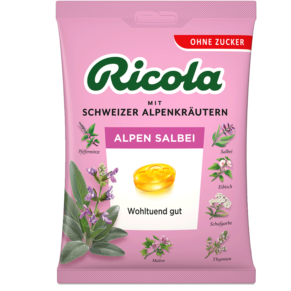 Bild: Ricola Alpen Salbei Schweizer Kräuter-Halsbonbon