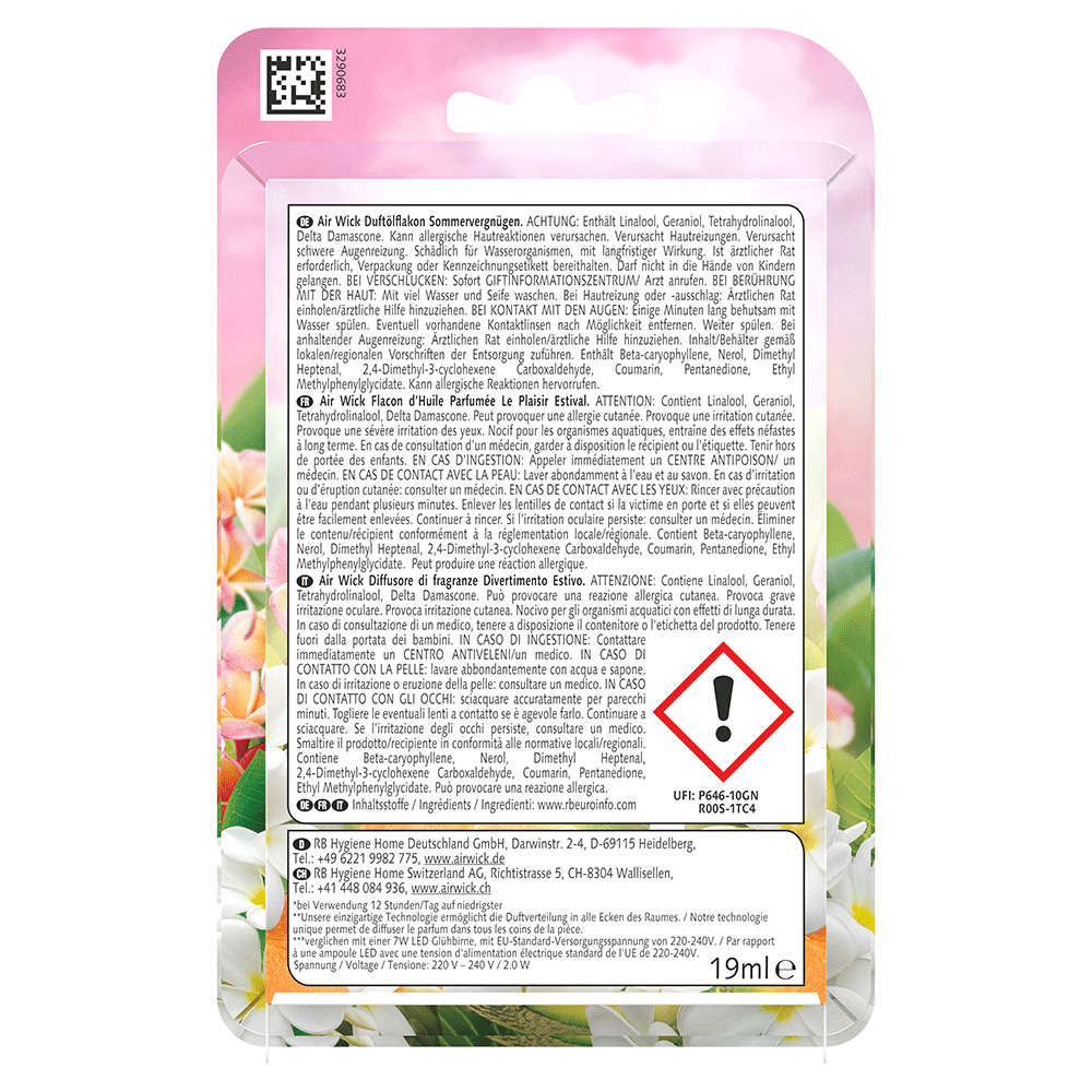 Bild: AIRWICK Duftölflakon-Gerät + Nachfüllung Sommervergnügen