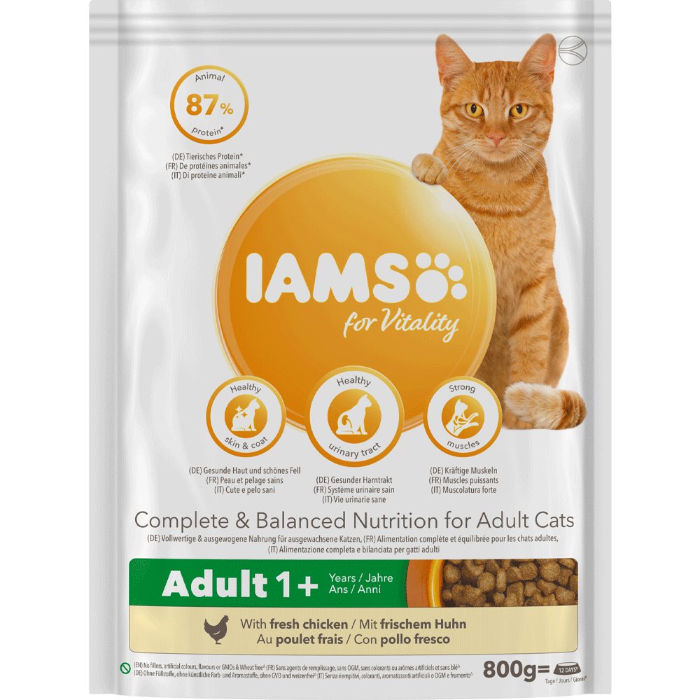 Bild: IAMS For Vitality Trockenfutter mit frischem Huhn