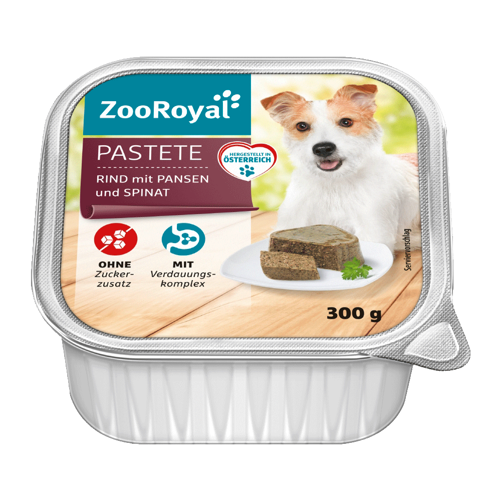 Bild: ZooRoyal Pastete Rind mit Pansen und Spinat