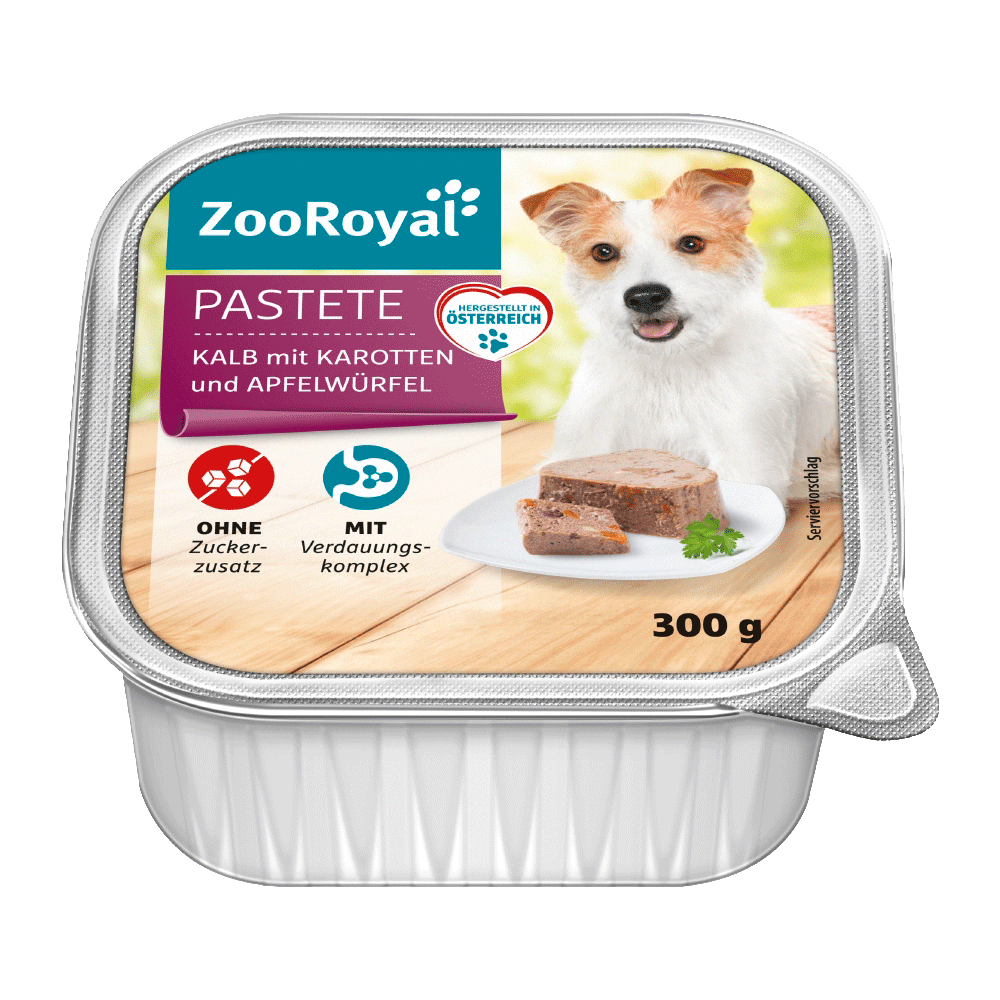 Bild: ZooRoyal Pastete Kalb mit Karotten und Apfelwürfel