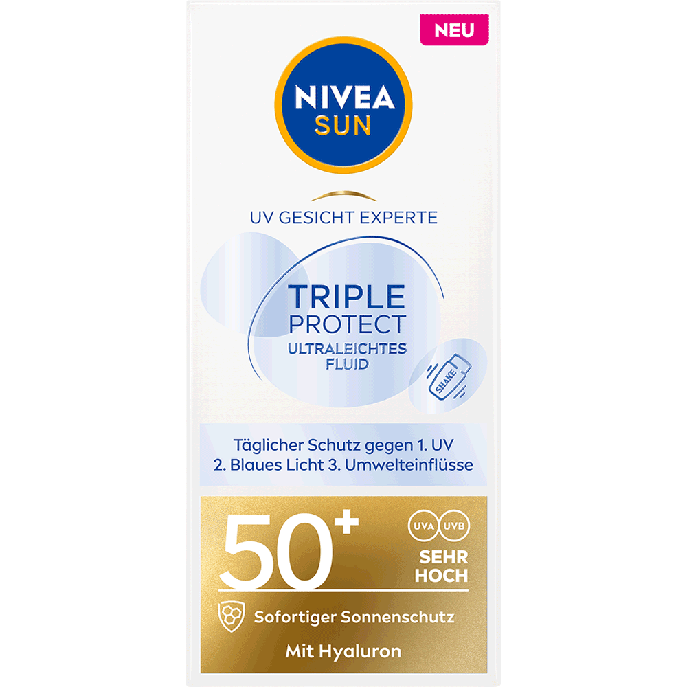 Bild: NIVEA Sun UV Gesicht Experte Triple Protect Ultraleichtes Fluid LSF 50+