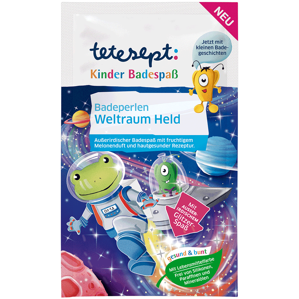 Bild: tetesept: Weltraum Held Kinder Badeperlen 