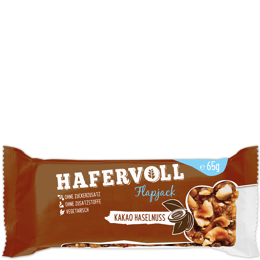 Bild: HAFERVOLL Flapjack Kakao Haselnuss