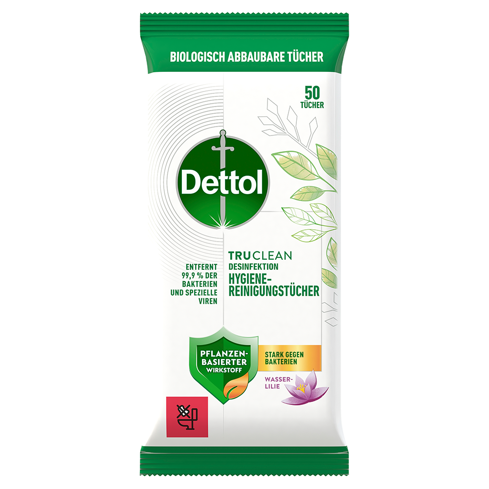 Bild: Dettol Hygiene-Reinigungstücher Wasserlilie