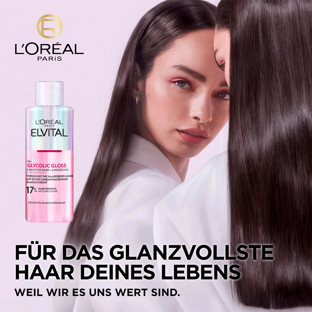 Bild: L'ORÉAL PARIS ELVITAL Glycolic Gloss 5 Minuten Haar-Laminierung