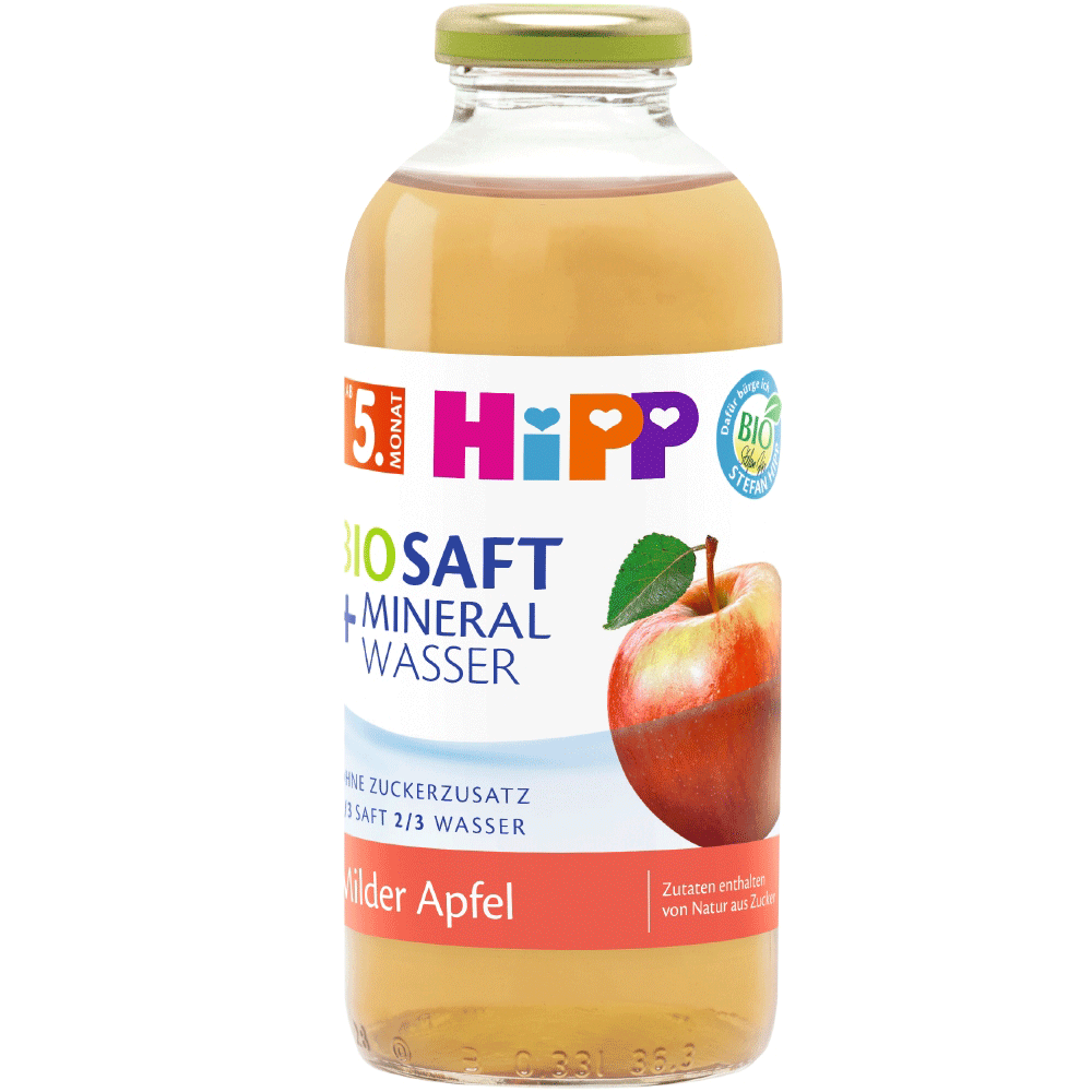 Bild: HiPP milder Bio Apfelsaft + Mineralwasser