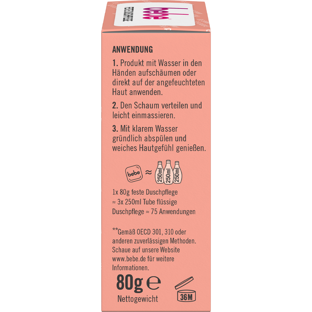 Bild: bebe Feste Dusche mit Bio Pfirsich & Nektarine