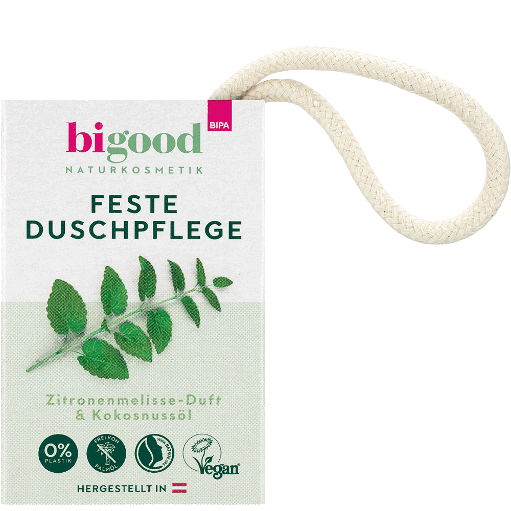 Bild: bi good Feste Duschpflege Zitronenmelisse & Kokosnussöl