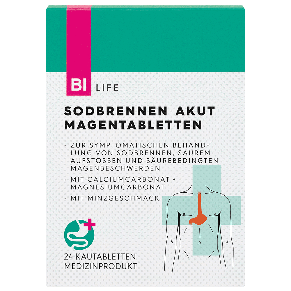 Bild: BI LIFE Sodbrennen Akut Magentabletten