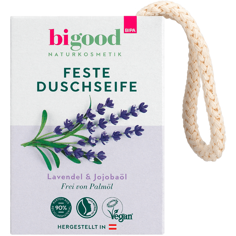 Bild: bi good Feste Duschpflege Lavendel & Jojobaöl