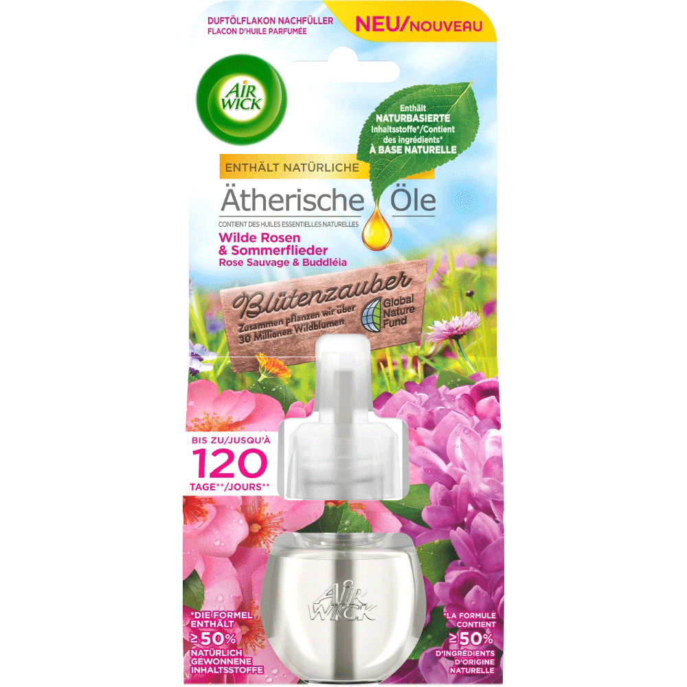 Bild: AIRWICK Duftstecker Nachfüllung Wilde Rosen & Sommerflieder
