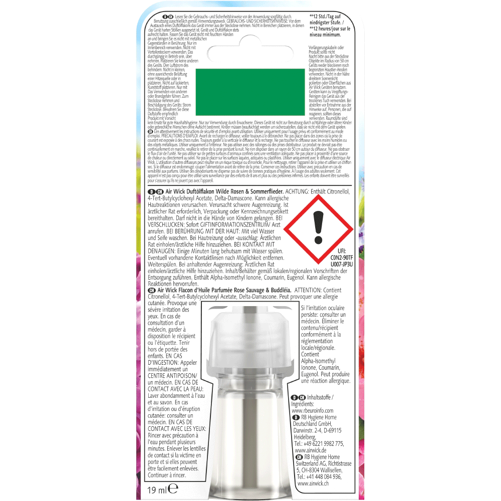Bild: AIRWICK Duftstecker Nachfüllung Wilde Rosen & Sommerflieder